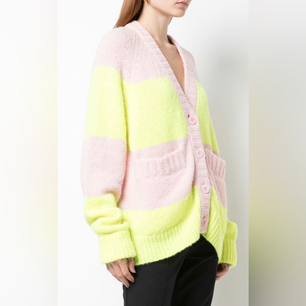 TIBI Cozette Striped Cardigan.  Note: actual color is Orange and Tan.